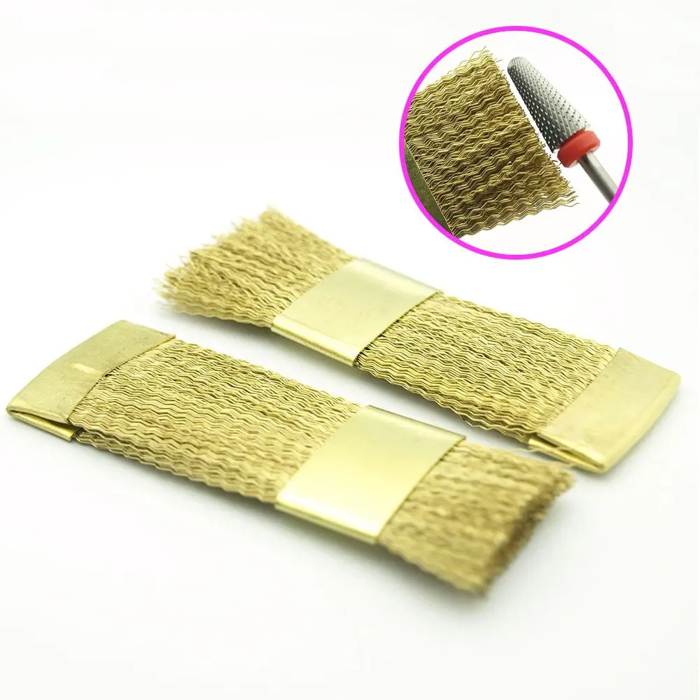 Brosse en fil de cuivre pour perceuse à ongles électrique, 5 pièces par ensemble, foret de nettoyage, accessoires de manucure