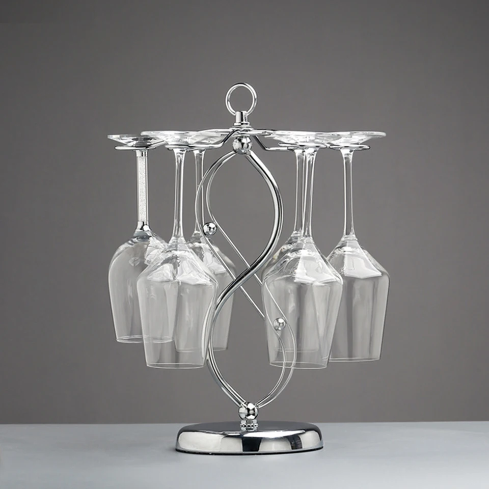 

Wine Glass Holder Racks Metal Chariot Wine Cup Rack Holder Vintage Rack Elegant Home Decors JJ007-01