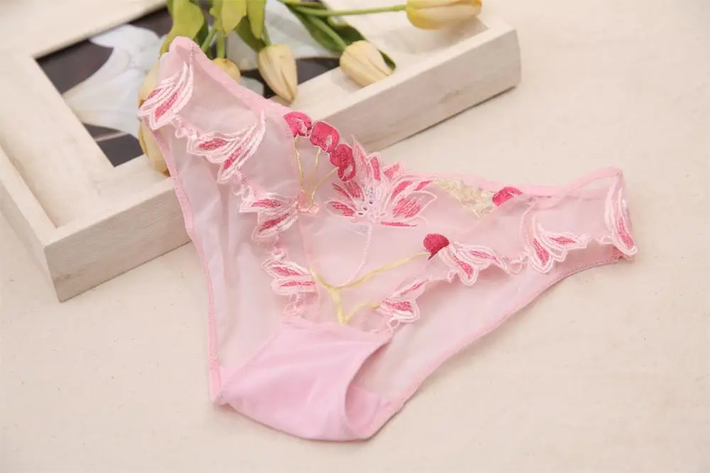 Womens Big Size Transparent Floral Embroidered Underwire Bra & Panty Lingerie Ultra-thin Bra Set 32 34 36 38 B C D