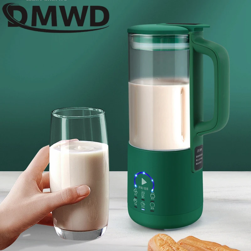 DMWD Mini Soymilk Maker automatyczne ogrzewanie mleko sojowe maszyna sokowirówka wielofunkcyjny elektryczny bez filtra fasola sojowa mleko