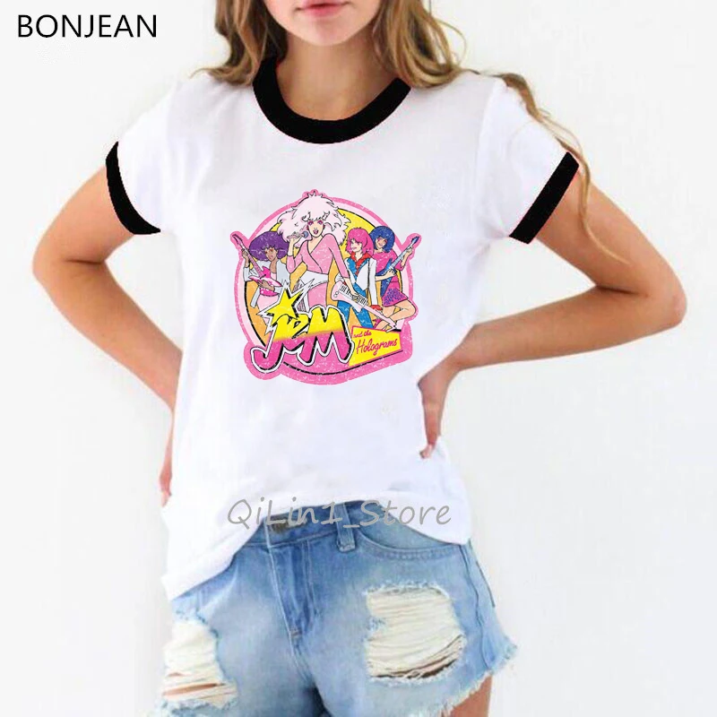 Jem And The Holograms T Shirt Summer womens Short Sleeve O-neck T-shirt Casual female Hip Hop tshirt graphic Tees Tops t-shirts