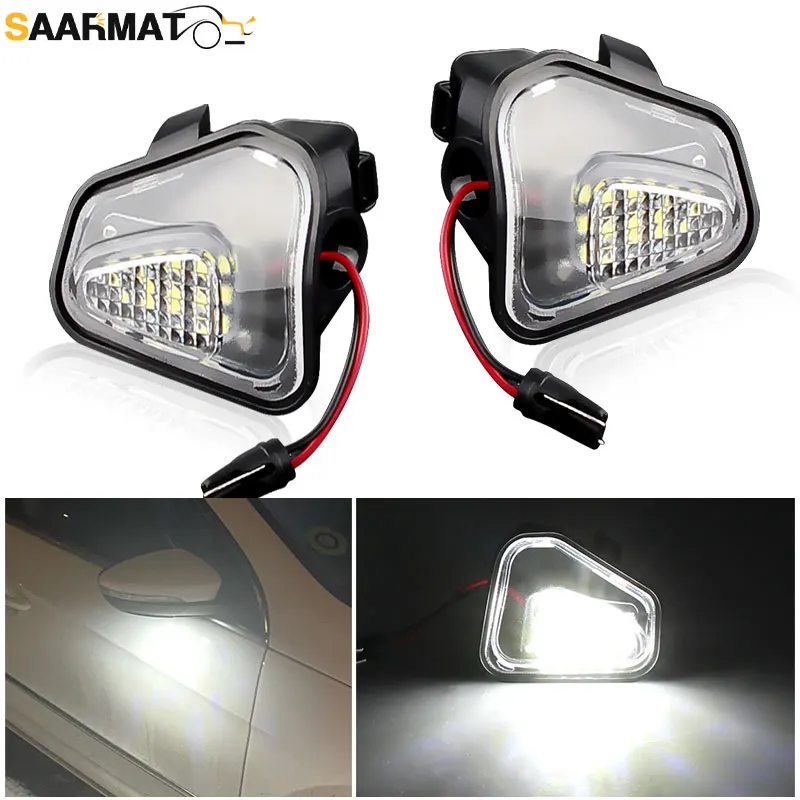 2PCS LED Puddle Light Under Side Mirror Light No Error Lamp for VW CC EOS Scirocco Jetta MK6 PASSAT B7 Alltrack Variant 3C B7