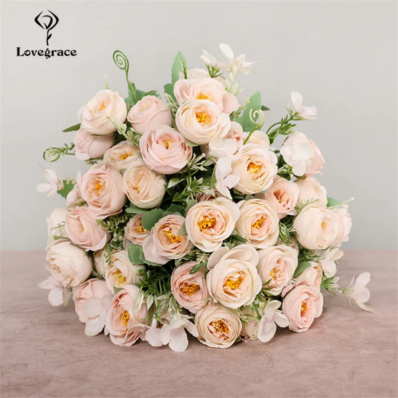 Lovegrace Kleinen Bund Künstliche Blume 5 Gabeln Seide Rose Mini Bouquet Hochzeit Mädchen Hält Blume Gefälschte Rose Hochzeit Home Decor