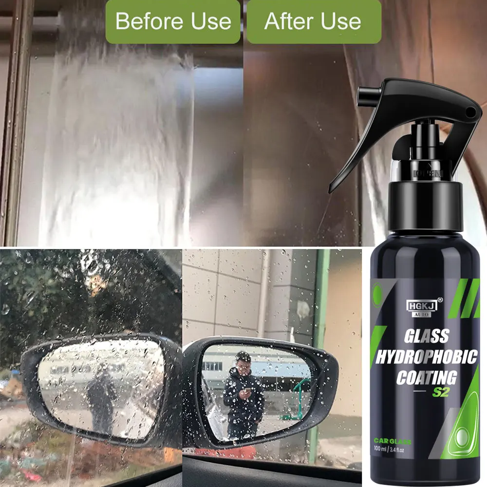 HGKJ S2 Glass Long Lasting Ceramic Windshield Nano Hydrophobic Protection Coating Safe Driving Clear Vision Car Accessories