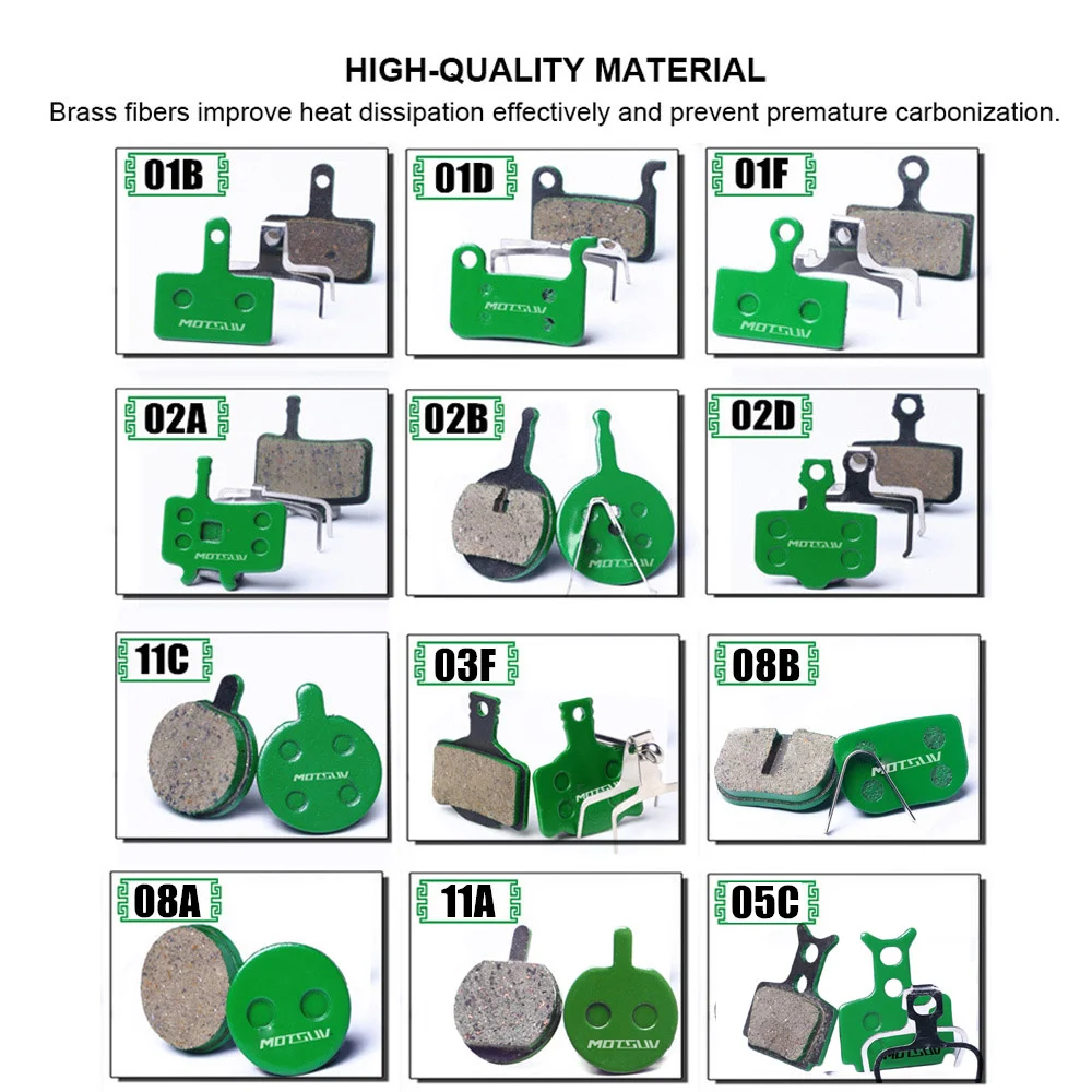 MOTSUV – 4 paires (8 pièces) de plaquettes de frein en céramique à disque hydraulique de vélo de vtt pour M315 M355 M365 M395 M445 M447 MT200 M525