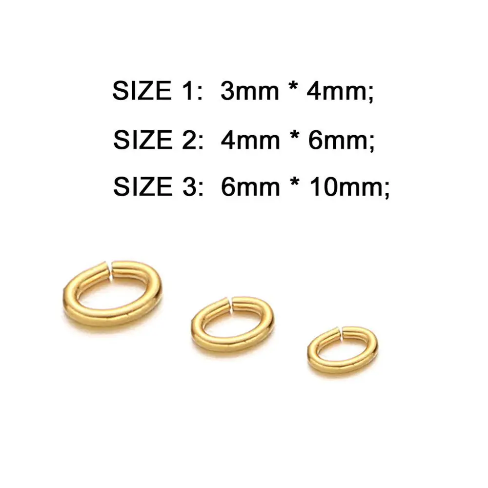 50PCS/lot Stainless Steel Ellipse Open Oval Jump Rings For Necklace DIY Making Split Rings Connectors Wholesale Jewelry Finding