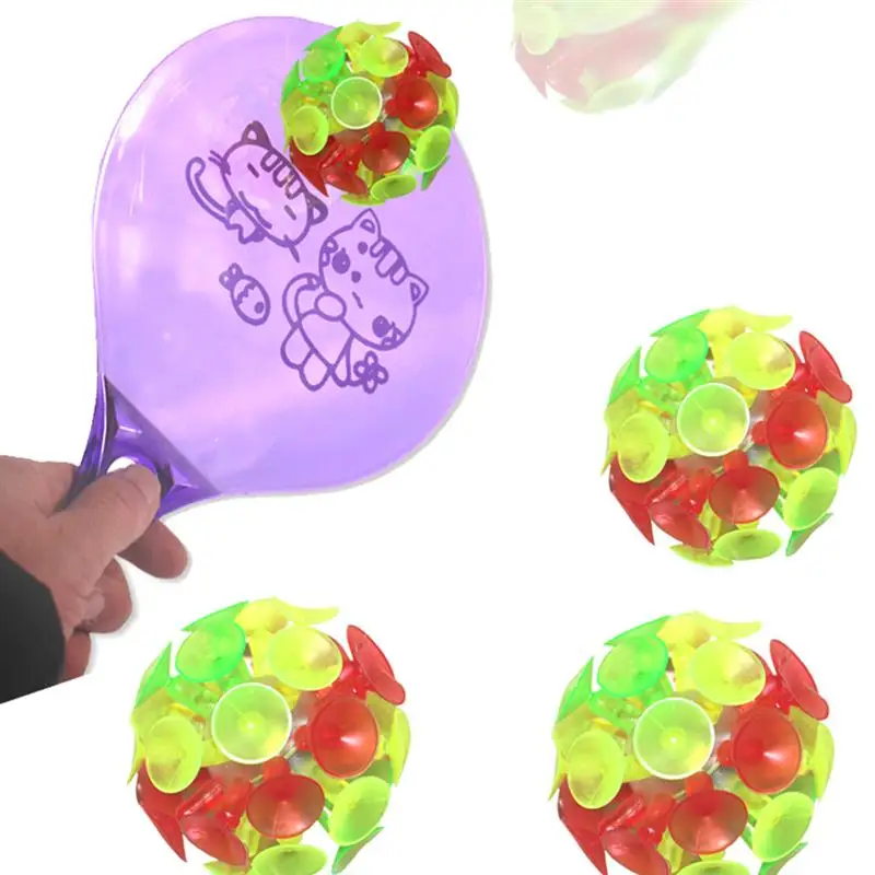 4PCS Kids Multicolored Suction Cup Ball Flash Luminescence Plaything Party Toy for Children