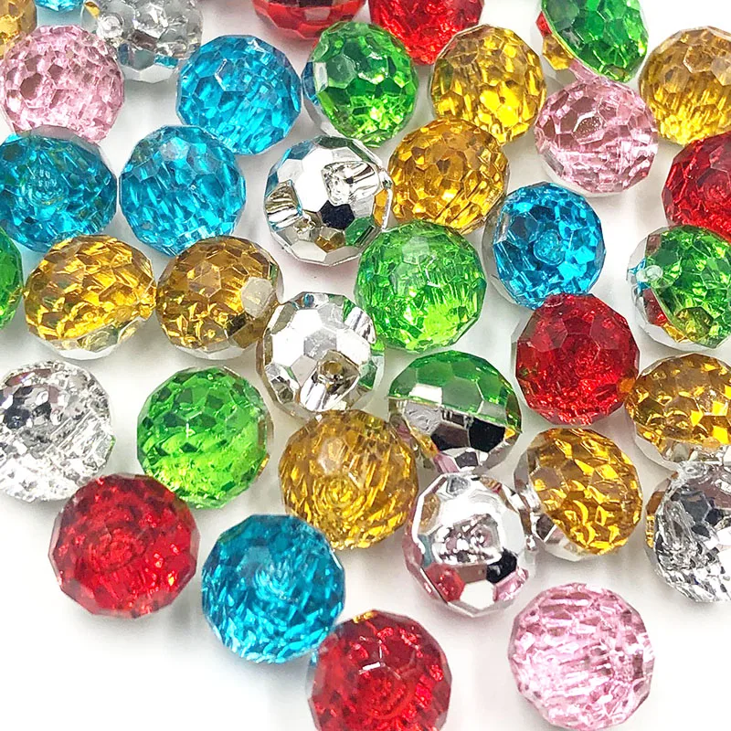 25pcs Mix Color Round Acrylic Buttons Apparel Sewing Supplies Garment Accessories DIY Crafts PT327