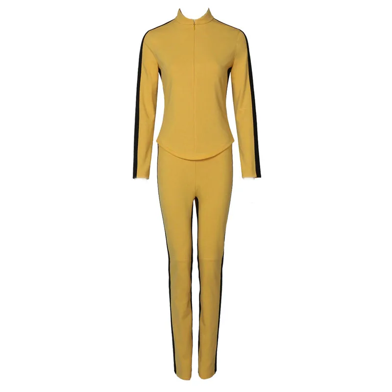 Uma Thurman The Movie Kill Cosplay Bill Costume Women\'s Yellow Tight Uniform Suits The Bride Cosplay Halloween Party Costumes