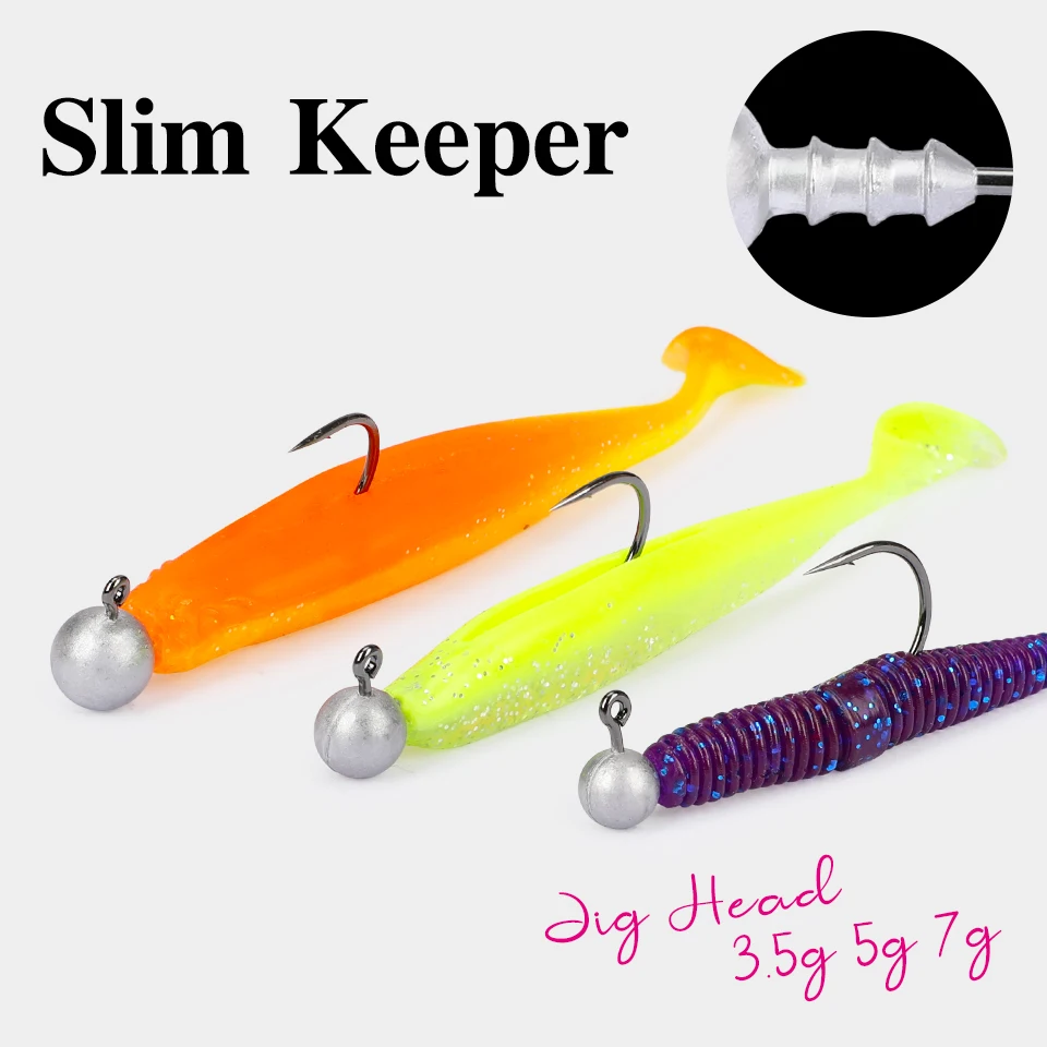 TSURINOYA Jig Head de anzuelo afilado para vinilo – cabeza redonda - imagen 2