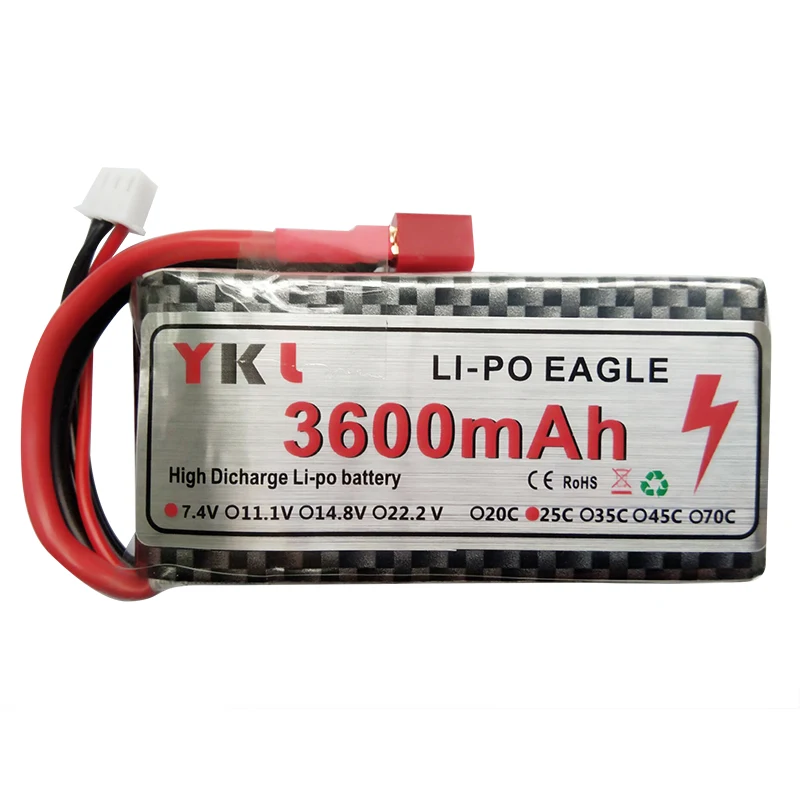 RC Lipo Battery 2s 7.4V 3600mAh For Wltoys 12428 12423 RC Car feiyue 03 Q39 FY07 FY-07 Upgrade parts Battery 2700mah 7.4V