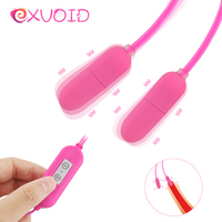 EXVOID Mini Bullet Vibrator G-spot Massager Double Egg Vibrator USB Penis Plug Adult Products Urethral Dilator Sex Toys for Men