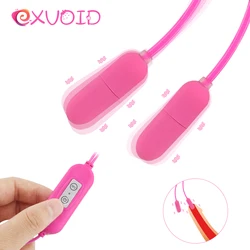 EXVOID-vibrador Mini Bala para hombres, masajeador de punto G, doble huevo, enchufe de pene USB, productos para adultos, dilatador uretral, Juguetes sexuales