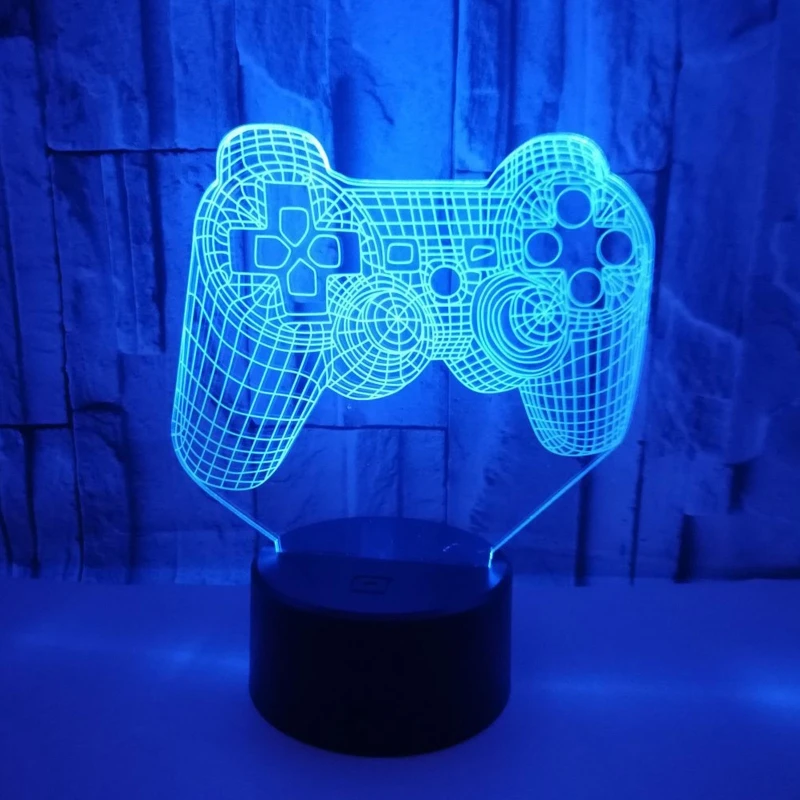 Creative 3D Illusion Gamepad LED Night Light Idea Color Changing Desk Lamp Dropshipping