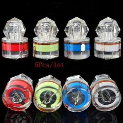 5Pcs/Set Fishing Bait LED Light Mini Underwater Lure Light Flash Fishing Bait Lamp Diamond Shape Deep Drop Lure Attracting Fish