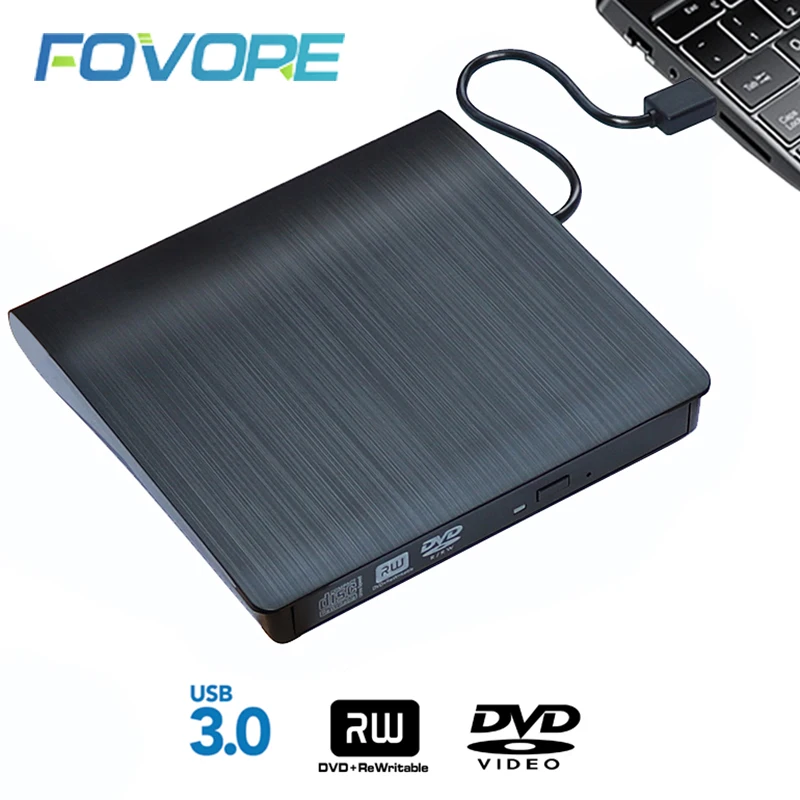 USB 3.0 Slim External DVD RW CD Writer Drive Burner Reader Player Optical Drives For Laptop PC  dvd burner  dvd portatil