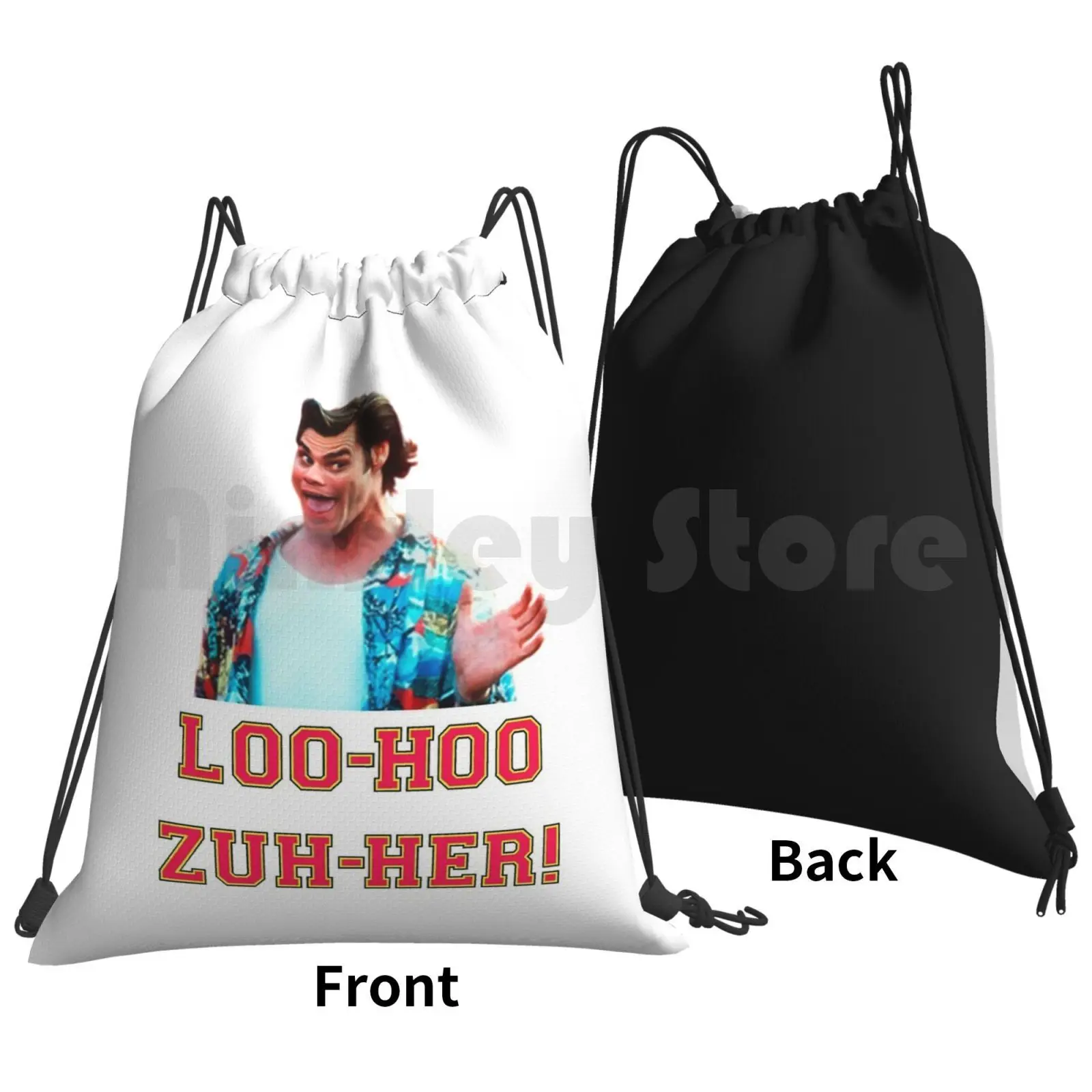 Loo-Hoo-Zuh-Her Backpack Drawstring Bag Riding Climbing Gym Bag Loo Hoo Zuh Her Loser Haha Jim Carrey Crazy Nature