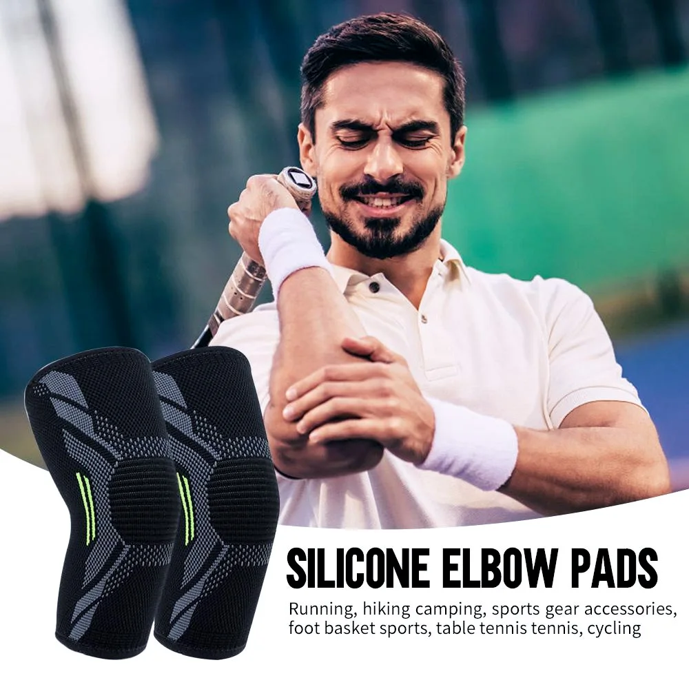 Sports Nylon Knitted Elbow Pads Highly Compression Prevent Joint Pain for Tennis Golfers Elbow, Tendonitis, Arthritis