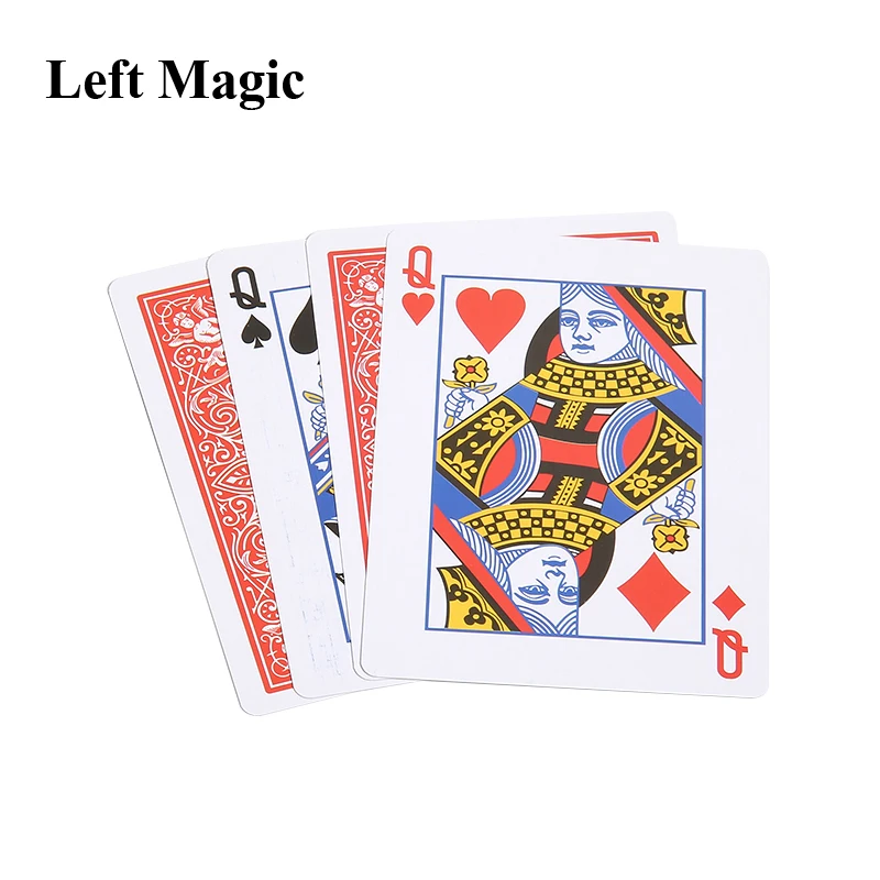 Parade of the Queens Explained Magic Tricks Card 4Q Prediction Magic Magician Close Up Illusion Gimmick Props Toys For Children