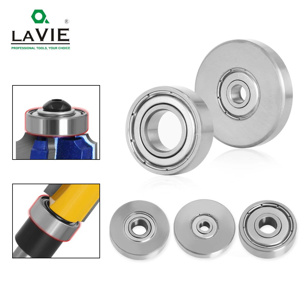 Aço Durável Kit Acessórios Rolamentos se Encaixa Router Bits Cabeças e Shank Top Montado Rolamentos e Parar Anel