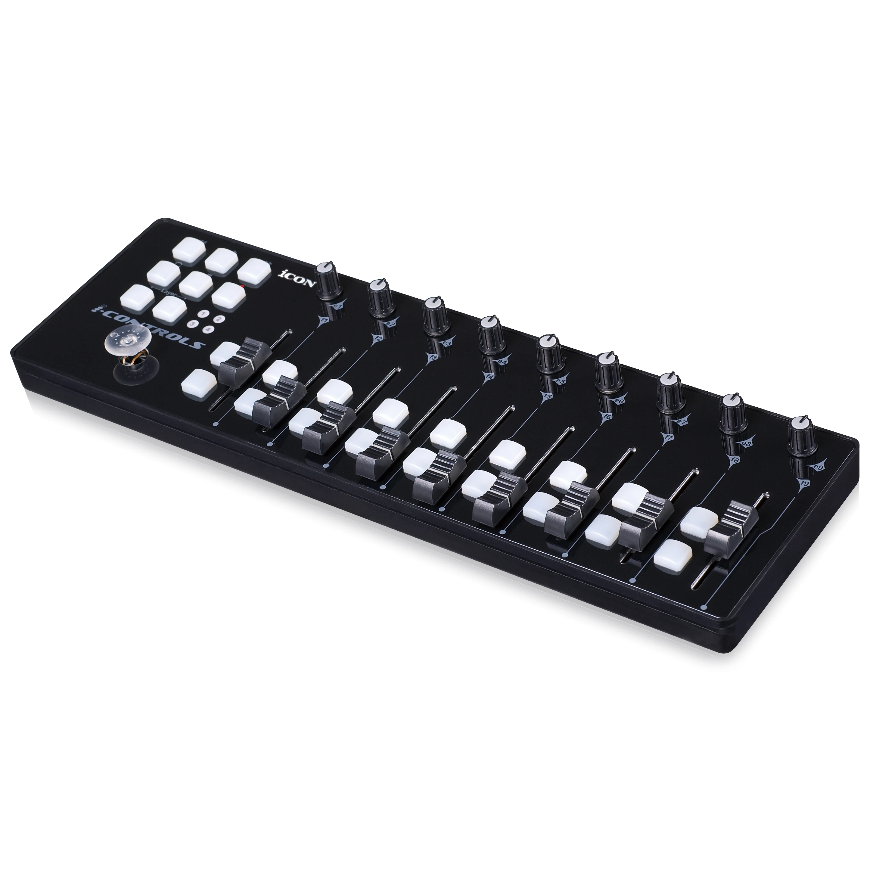 ICON iControls Manual Fader Mini MIDI Controller USB MIDI controller Multi-Controls with Joystick for recording,DJ and Mix