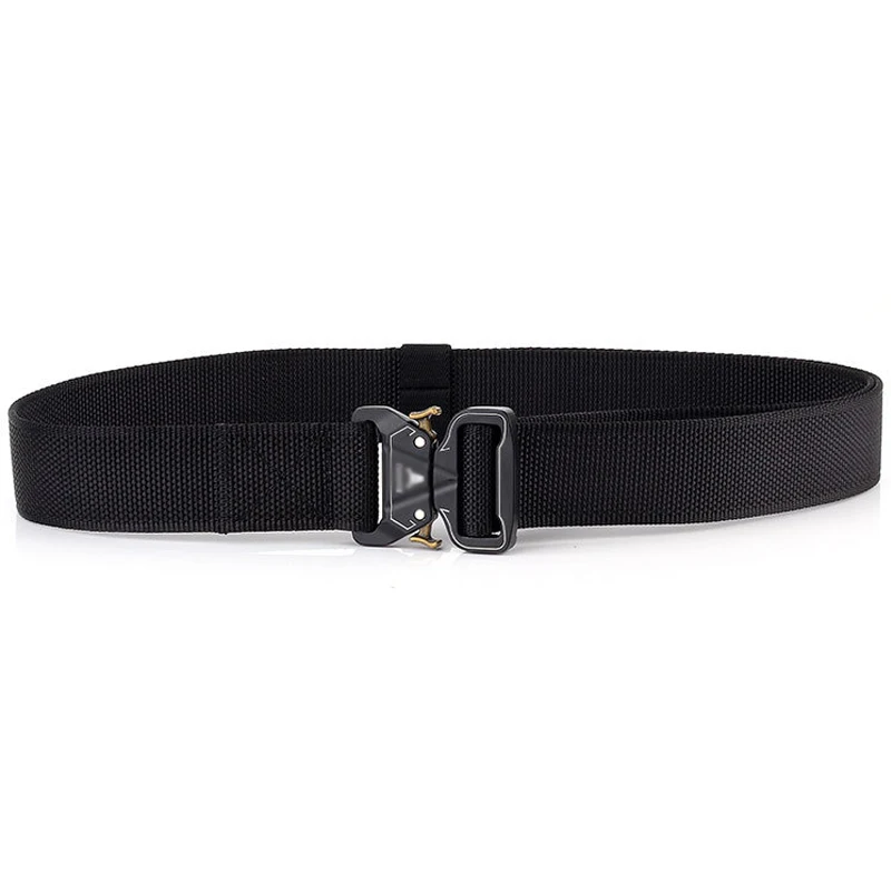 Military Tactics 3.8 Quick Release Buckle Outdoor Safety Outer Belt Quick-drying Pure Nylon Pants Belt Training Zinc Alloy Belt