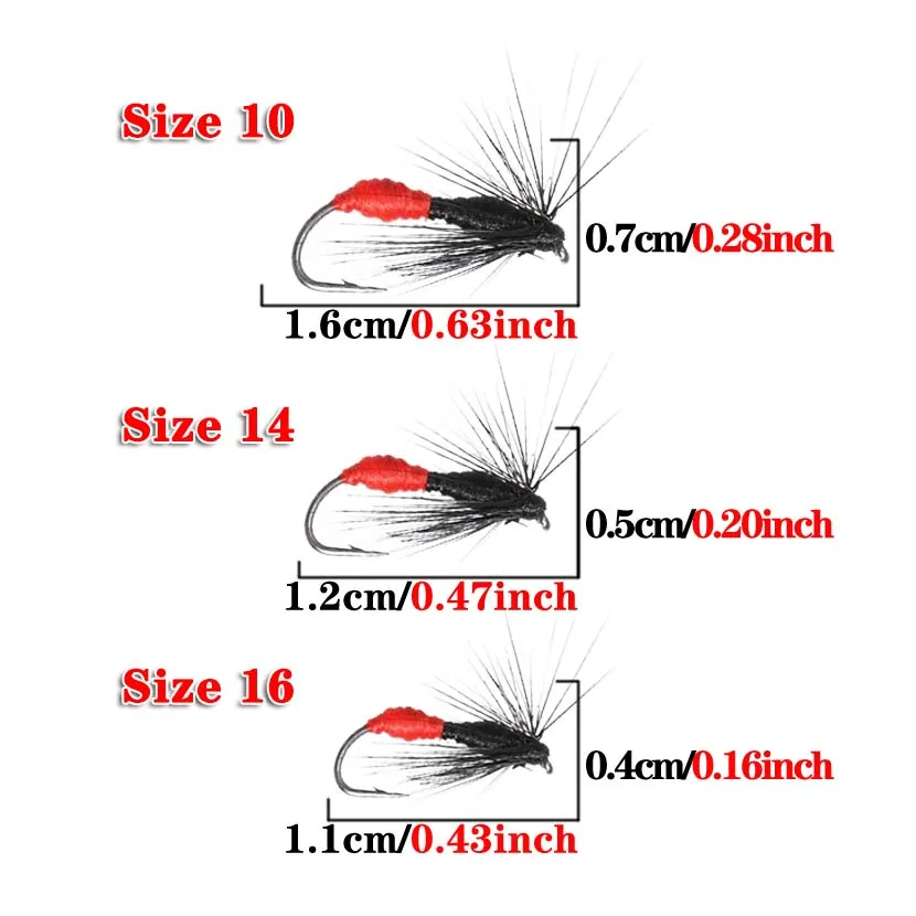 5/10 pçs artificial formiga mosca butt formigas isca de pesca para truta mosca pesca gancho tamanho 10 #/14 #/16 #