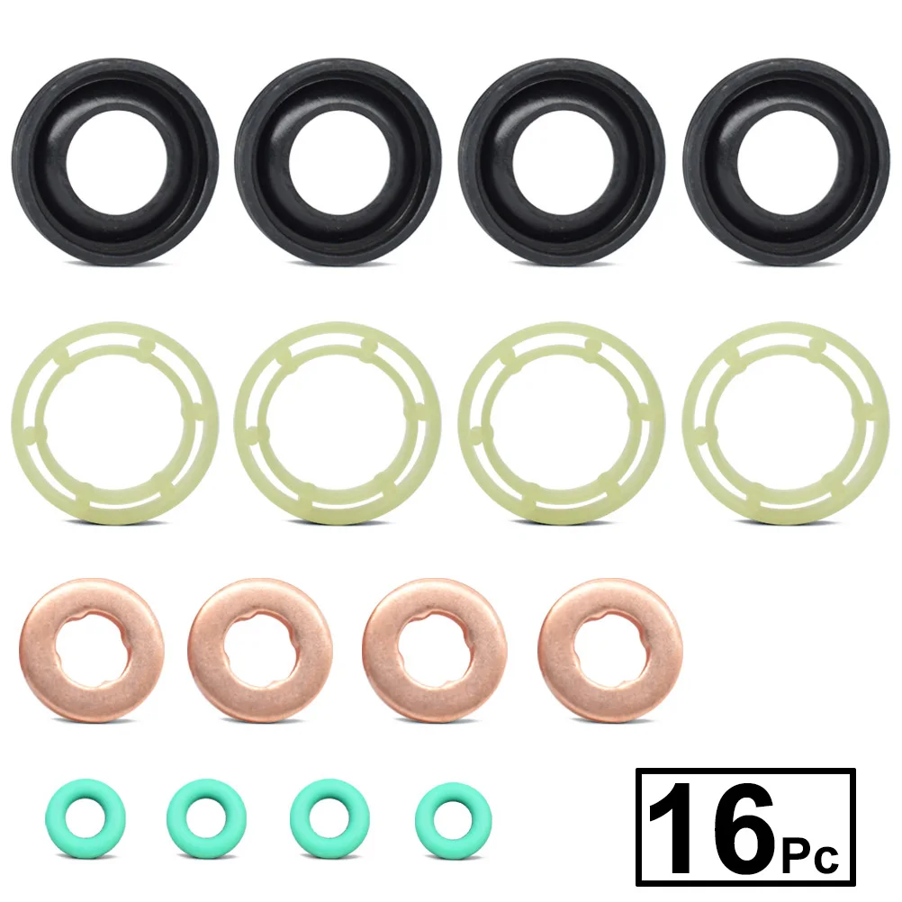 FUEL INJECTOR SEAL WASHER O RING SET FOR CITROEN BERLINGO C3 C4 PICASSO PEUGEOT 207 307 407 FOR FORD C-MAX FIESTA FOCUS FUSION