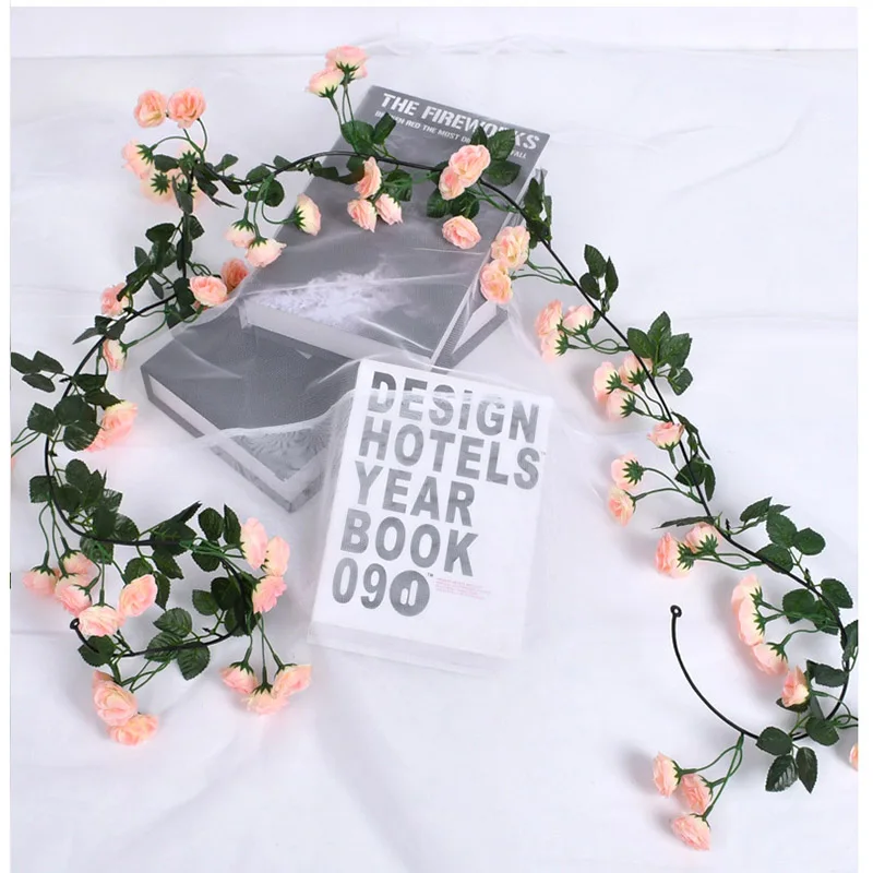 1pc 2m Rose Künstliche Blume Girlande Weiß für Hochzeit Hause Dekoration Frühling Herbst Garten Arch Decor DIY Gefälschte blumen Reben – Detail 14