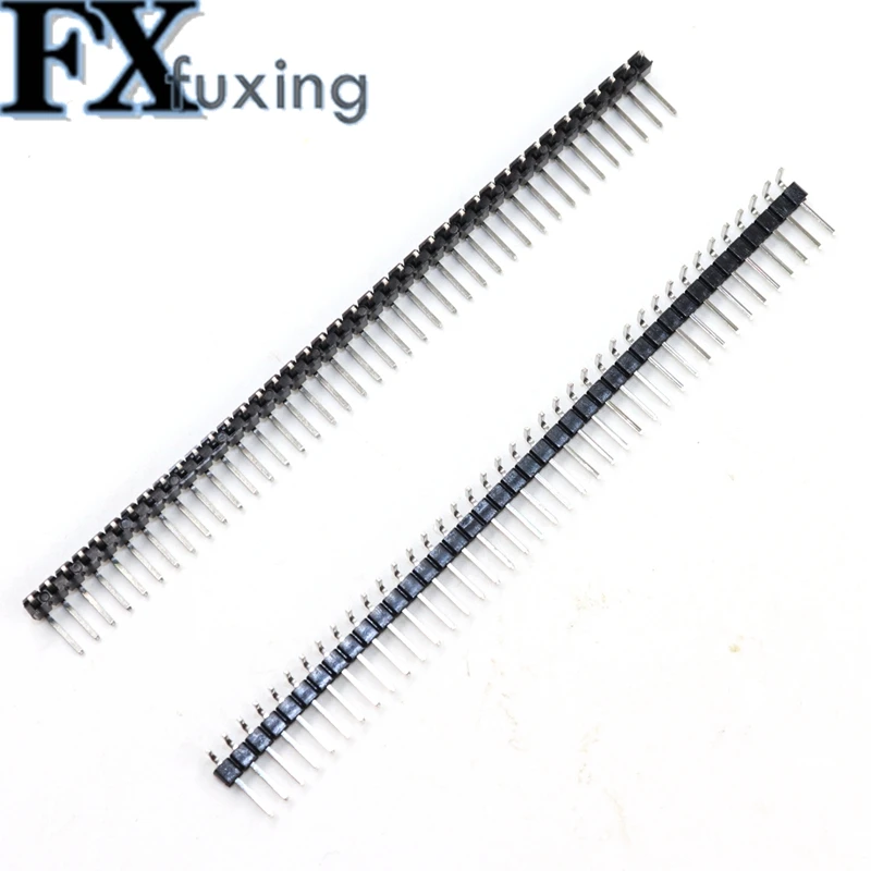 10pcs 2.54MM 1*40P 1X40P 90 degree Right angle Single Row Male Pin Header Positive/Reverse Bending PCB Board Connector Pinheader