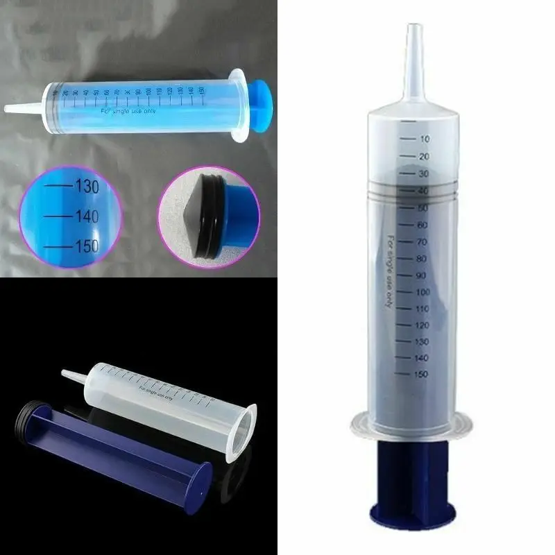 50/60/100/150/200/300ML Capacity Plastic Syringe Reusable Pump Oil Measuring Hydroponic Laboratory Tool Syringe Long Tube 1-10PC