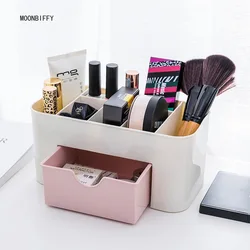 Organizador de maquillaje de plástico de doble capa, caja de almacenamiento, cajones de cosméticos, caja de exhibición de Joyas, cajas de contenedor de escritorio, Organizador