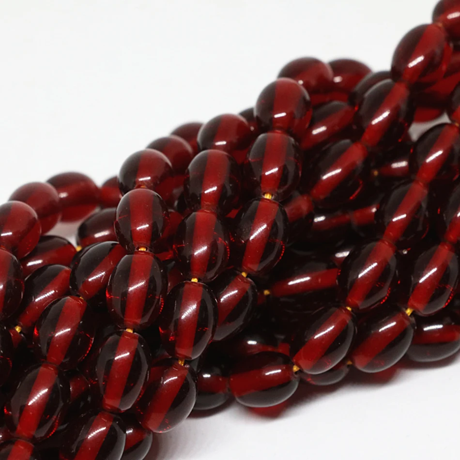 Dark red resin beeswax rice barrel synthetic beeswax 6X9mm 8X11mm 10X13mm 12X16mm 13X18mm loose spacer beads jewelry 15 inch B51