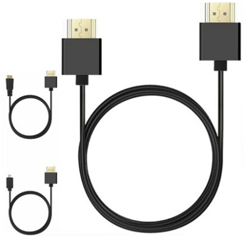 OD 3,0mm Super Weiche Dünne Micro HD-kompatibel stecker auf HDTV & Mini HD-compatibe Kabel 2k 4k hd @ 60hz Licht-gewicht Tra