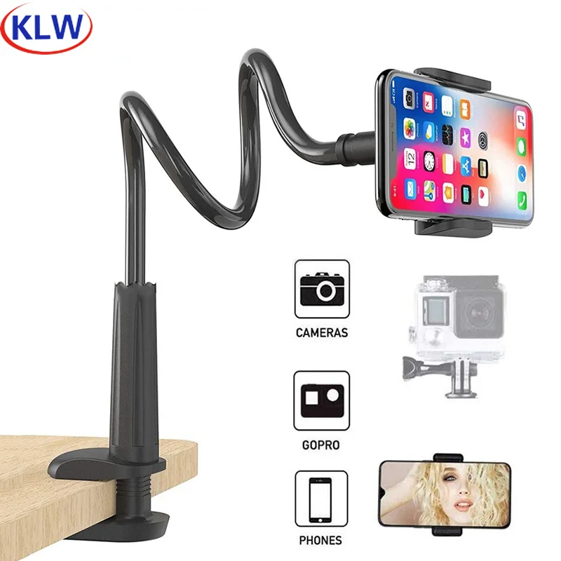 

Flexible 360º Lazy Bed Desk Mobile Phone Holder Mount Clip Stand For iPhone Huawei Xiaomi 3.5-6.5 Inch Cellphone Desktop Bracket