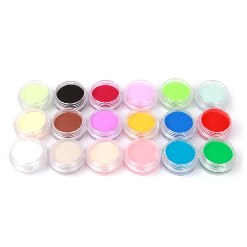 18 Colors Acrylic Powder Crystal Powder Nail Art DIY Carving Design Acrylic Powder Set Use With Acrylic Liquid Nail Art Tool