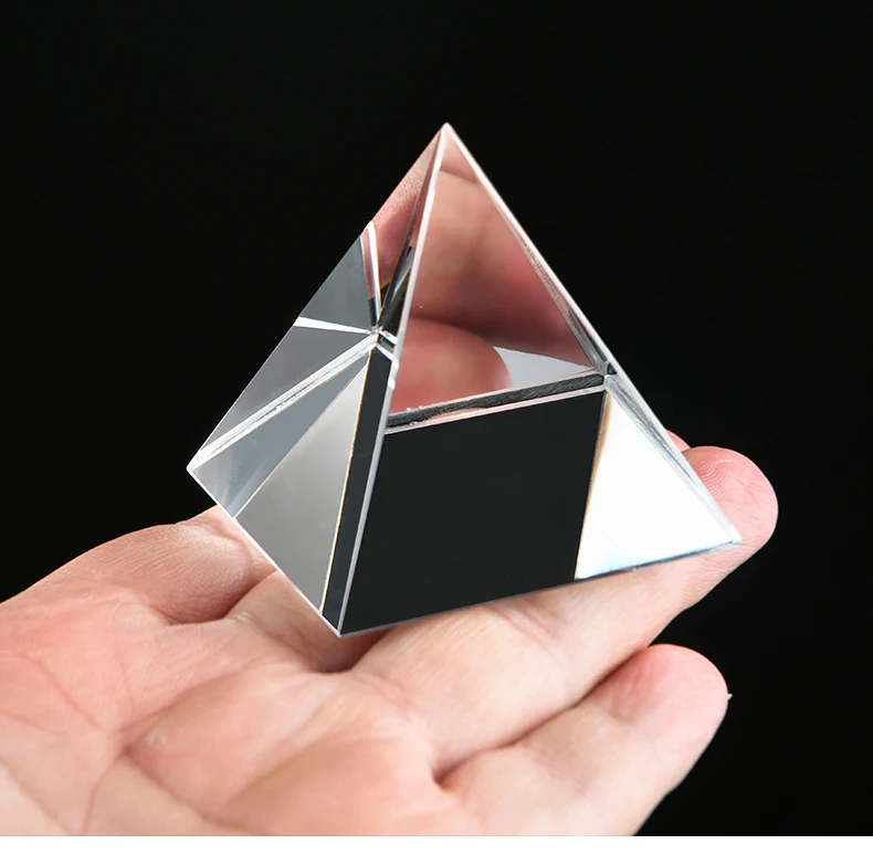 Crystal Pyramid Rainbow Prism, Optical Glass Pyramid, Prism Rainbow, Egyptian Crystal, Science Ornaments