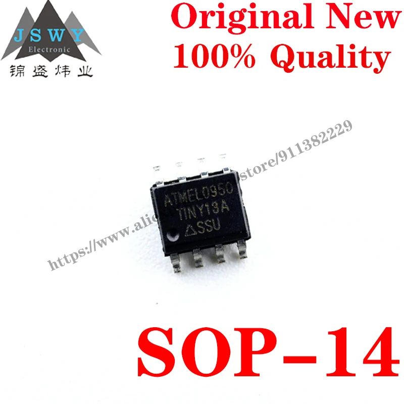 10~50 PCS ATTINY13A-SSU SOP-14 Semiconductor 8-bit Microcontroller -MCU IC Chip with for module arduino Free Shipping ATTINY13A