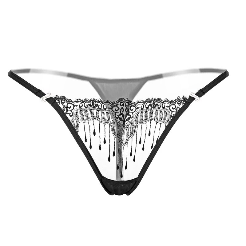 Sexy Lace Women Underwear Ladies Panties Briefs Female Massage Pearl Lingerie G-stings Hollow Young Girls Embroidery T-back Pant image 5