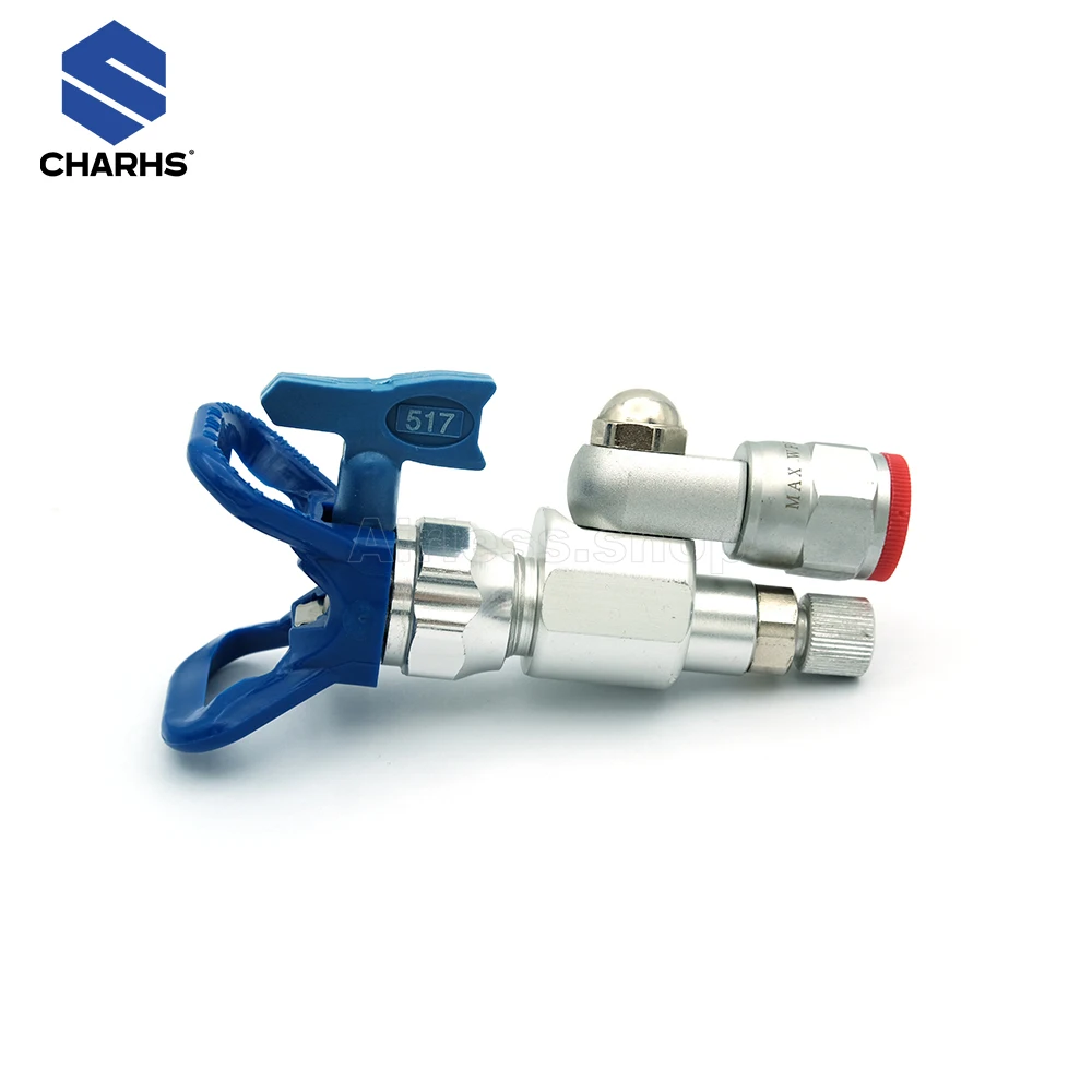 Válvula de cierre Charhs 287030 CleanShot, válvula antisaliva para pistolas de pulverización de pintura sin arco de tamaño de 7/8 pulgadas, adaptador
