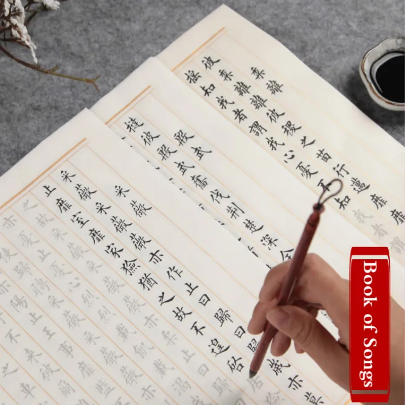 Book of Songs Copybook Chinese Shijing Brush Calligraphy Practice Copybooks 36pcs Regular Scrip Calligraphie Xuan Paper Copybook