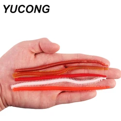 YUCONG 10PCS Soft Sandworm Baits 135mm-1.9g Silicone Earthworm Lures Rubber Fishing Wobblers Sea Silkworms Swimbaits Isca Pesca