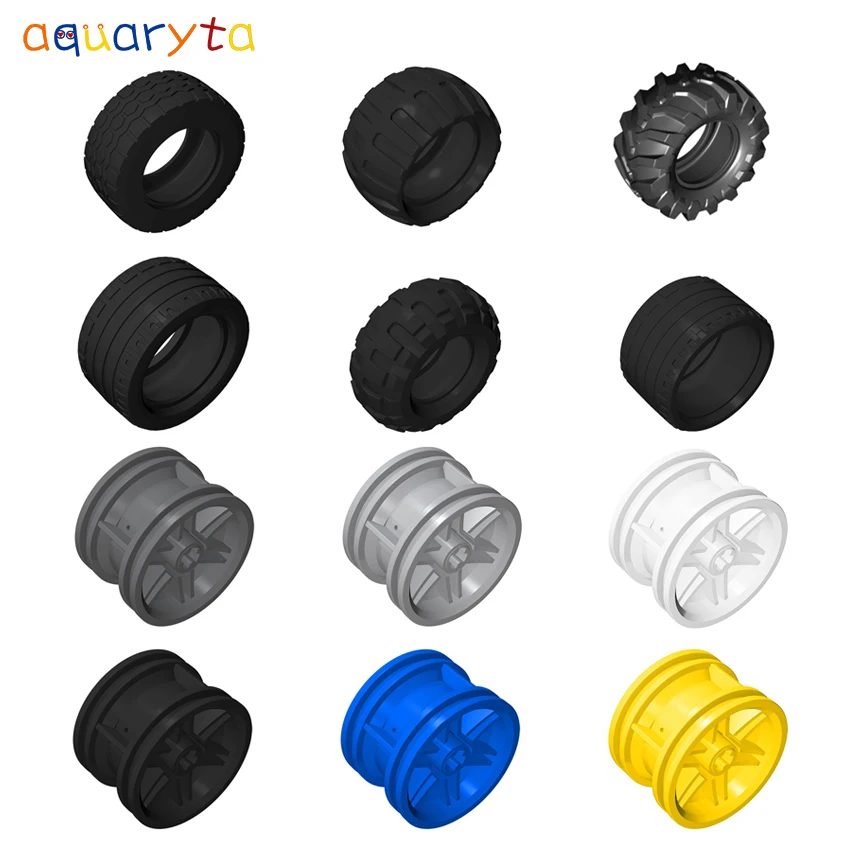 

AQUARYTA Technology Building Car Toys 30x20mm Wheel Hub and Tires of Different Sizes Compatible 56145 61481 15413 44309 55976