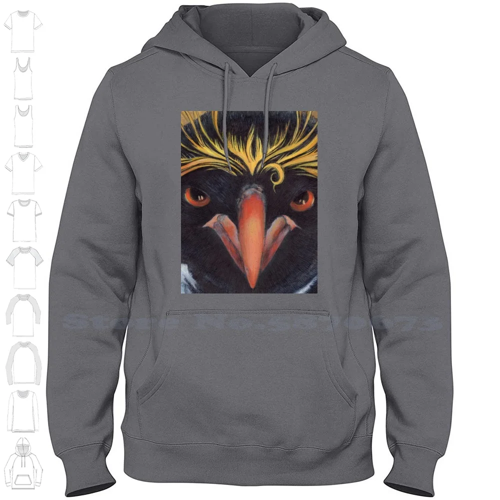 Plumm Hoodies Sweatshirt For Men Women Penguin Animal Art Original Ballpoint Pen Wood Panel Mosart Studios Rockhopper