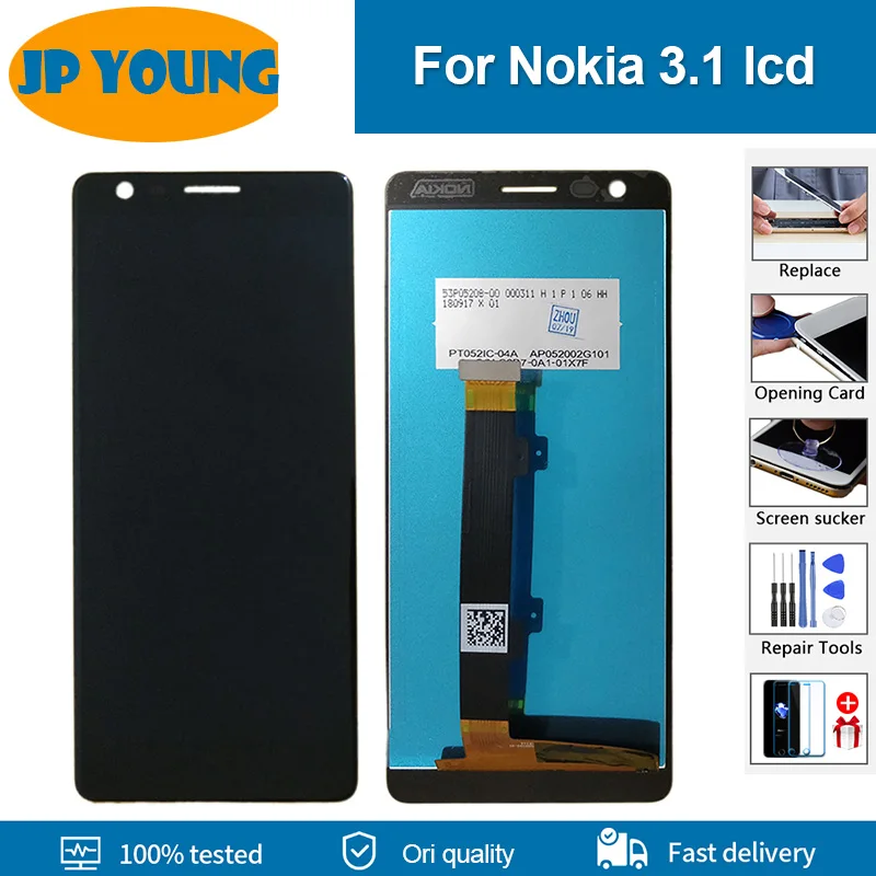 Original lcd für Nokia 3,1 LCD Display Touchscreen Digitizer Montage Ersatz Teile 5.2 "LCD für Nokia N 3,1 display TA-1063