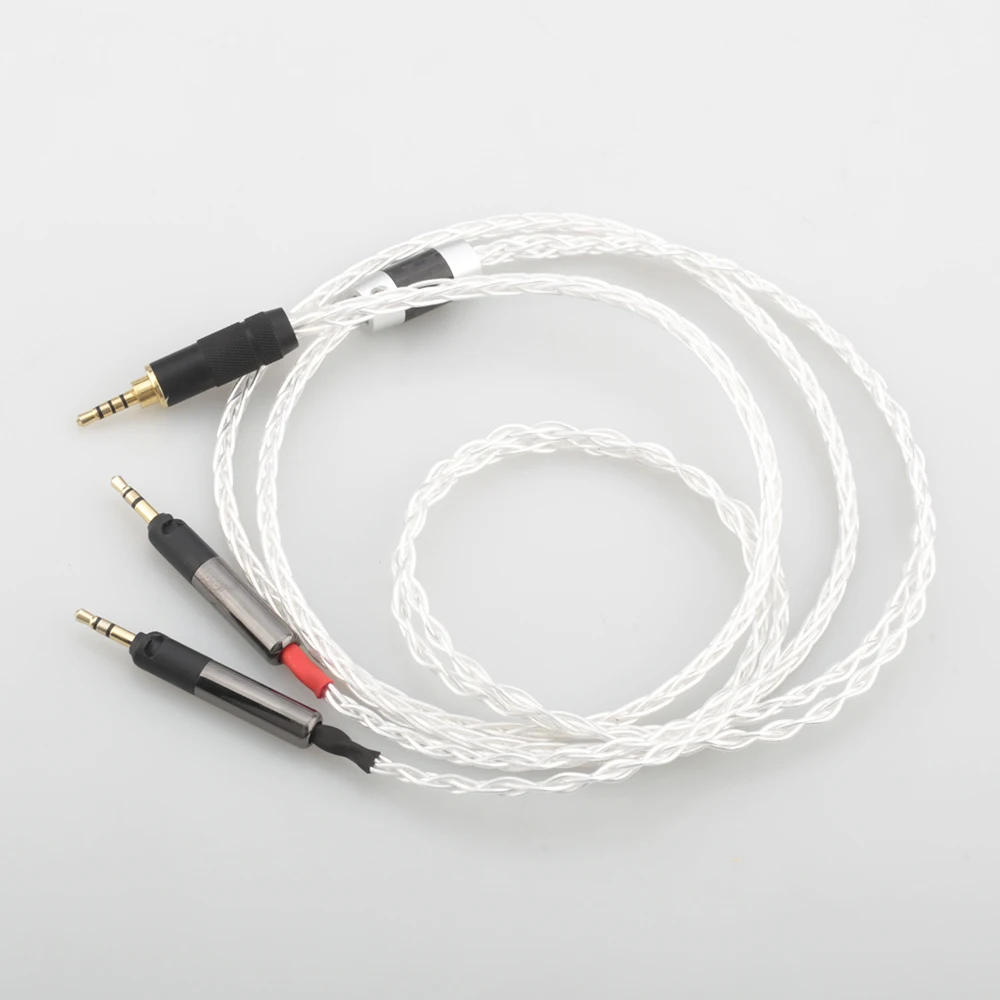 Audiocrast 2.5 مللي متر متوازن 8 النوى الفضة مطلي سماعة كابل ل ATH-R70X