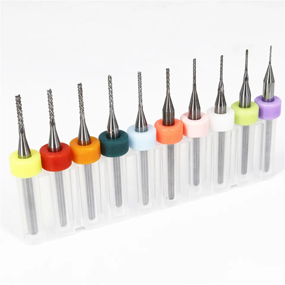 Imagem -04 - Vack 10 Pcs Lot Endmill 0.53.175 mm de Carboneto de Milho de Tungstênio Pcb Conjunto Cortador de Moagem Máquina Pcb Router Bit Gravura Ferramentas do Moinho de Fim