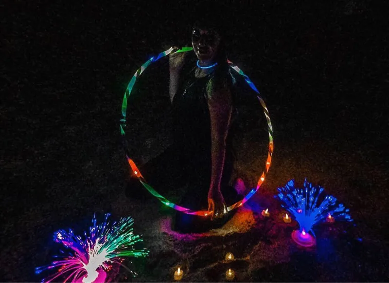 sport fitness hoop equipment Sport Hoop loose weight materiel yoga Circle 90CM 7Color aro LED Flashing Sport body building Ring