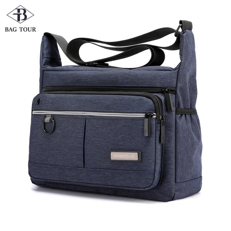 Canvas Schoudertassen Voor Mannen Effen Kleuren Messenger Bags Sterke Stof Tassen Vintage Stijl Crossbody Tassen 2020 Meerdere Zakken