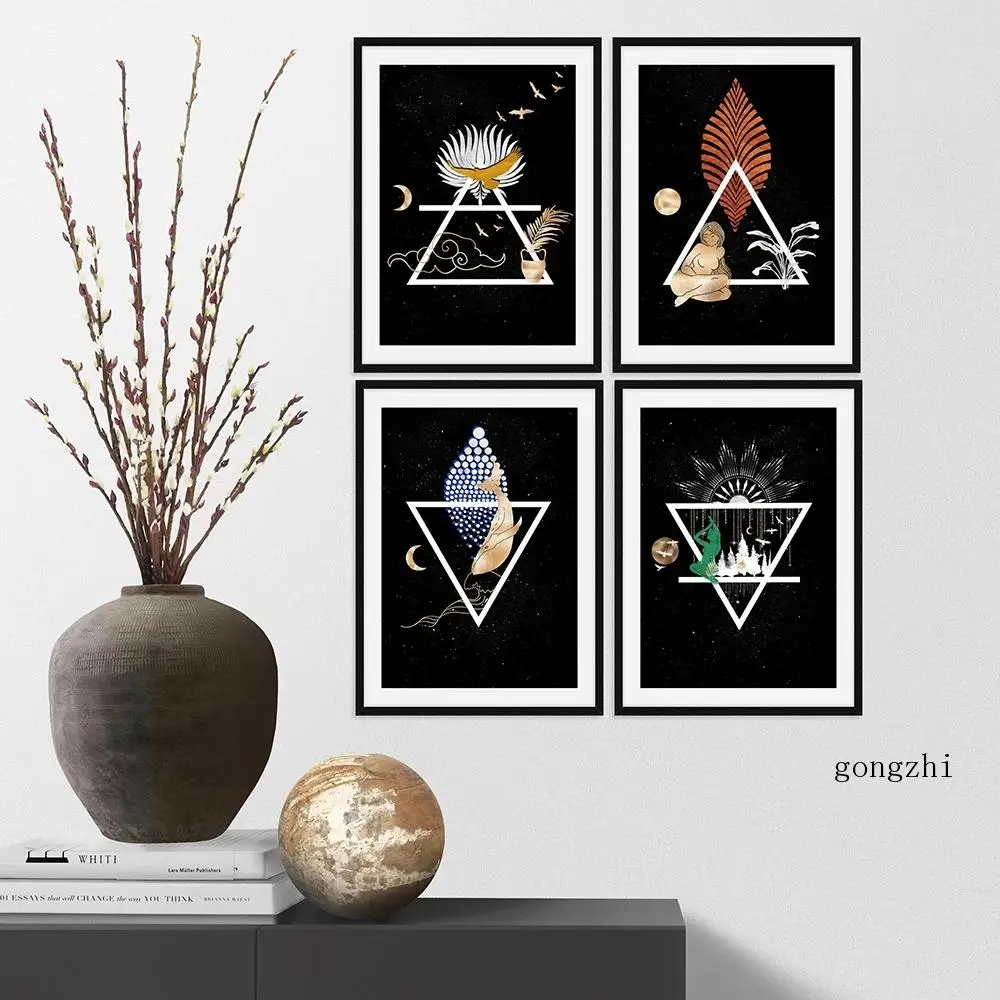 

Witchy Air Symbol Poster Witchcraft Astrology Illustration Canvas Painting and Prints Modern Wall Art Pictures Living Room Decor